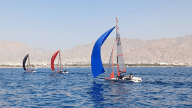 מועדון שיט חיפה דגם 29er זכייה ראשונה בתחרות באילת