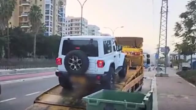רכב ממוגן ירי שהורד מהכביש