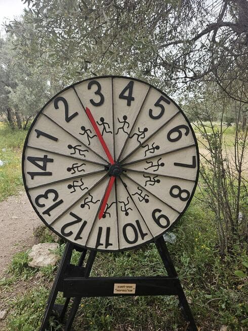 מטיילים ליד הבית במודיעין. אמנות בין הברושים 
