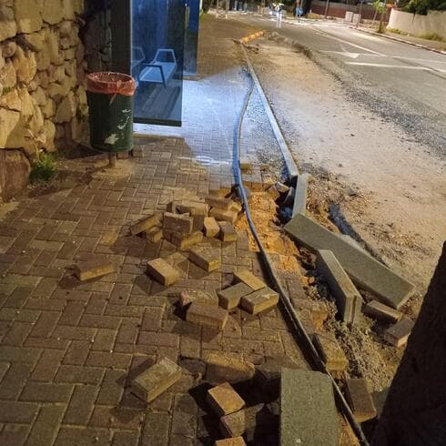 רחוב מנחם בגין ראש העין בעת ביצוע העבודות
