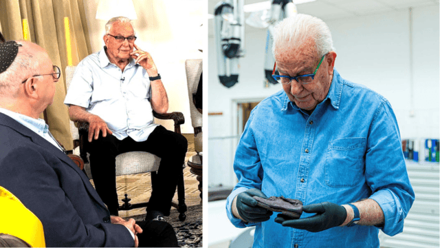 נפתלי פירסט במוזיאון באושוויץ. משמאל נפתלי בזיכרון בסלון (צילום: מוזיאון אושוויץ, זיכרון בסלון) נפתלי פירסט במוזיאון באושוויץ. משמאל נפתלי בזיכרון בסלון