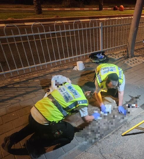 זירת התאונה (צילום: דוברות זק"א) זירת התאונה