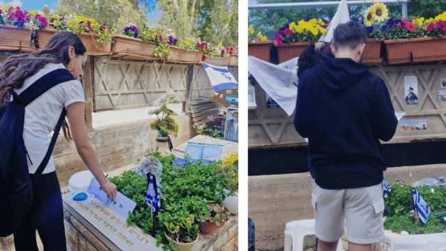 תלמידי בית הספר חוגים חיפה בבית העלמין הצבאי