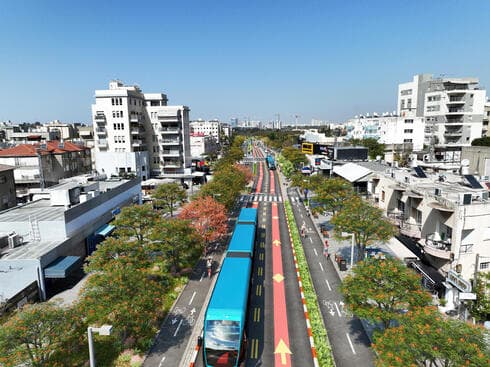 הקו הכחול ברחוב ויצמן בנס ציונה