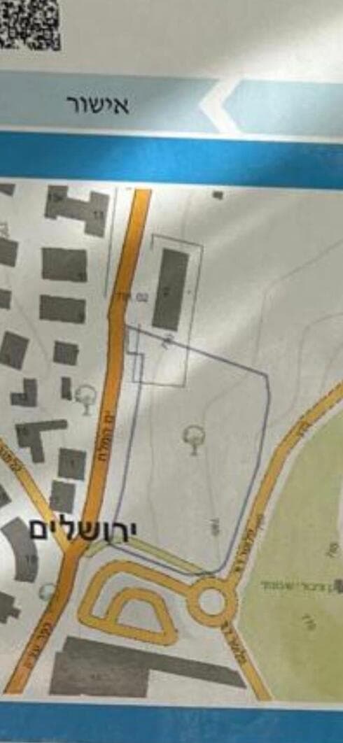 המתחם החדש מסומן במלבן כחול