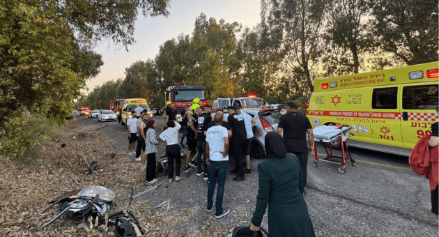 זירת התאונה בכביש 92 סמוך לתל קציר (צילום: תיעוד מבצעי מד״א) זירת התאונה בכביש 92 סמוך לתל קציר