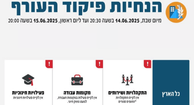 הנחיות פיקוד העורף בקריות