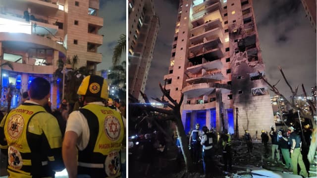 פגיעת טיל בבניין בפתח תקוה 16.6.2025