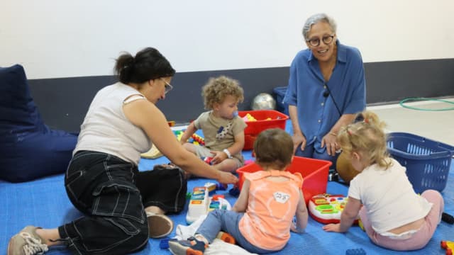 ילדי הפעוטון בשמרטפייה של רמב"ם