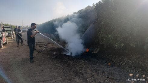 פריט אמל"ח נפל במטע של קיבוץ בגליל העליון (צילום: אביהו שפירא) פריט אמל"ח נפל במטע של קיבוץ בגליל העליון