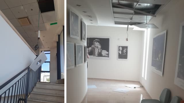 הנזק בתיאטרון חיפה מפגיעת טיל מיירט 22.6.25