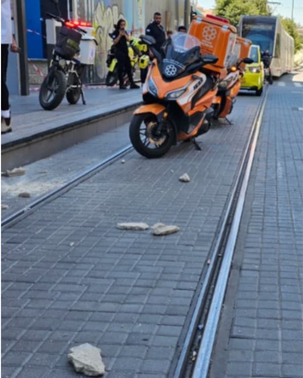 זירת הנפילה של האבנים ברחוב יפו