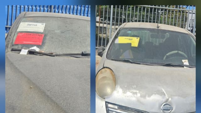 מכוניות נטושות בפתח תקוה (צילום: מתוך הרשת החברתית, שימוש לפי סעיף 27א לחוק זכויות יוצרים) מכוניות נטושות בפתח תקוה