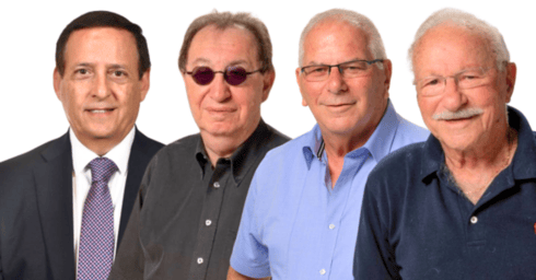 חברי שדולת הגמלאים ומשה מנו (צילום: בוריס ליפקין, יחצ) מועדון הגמלאים כרטיס הנחות