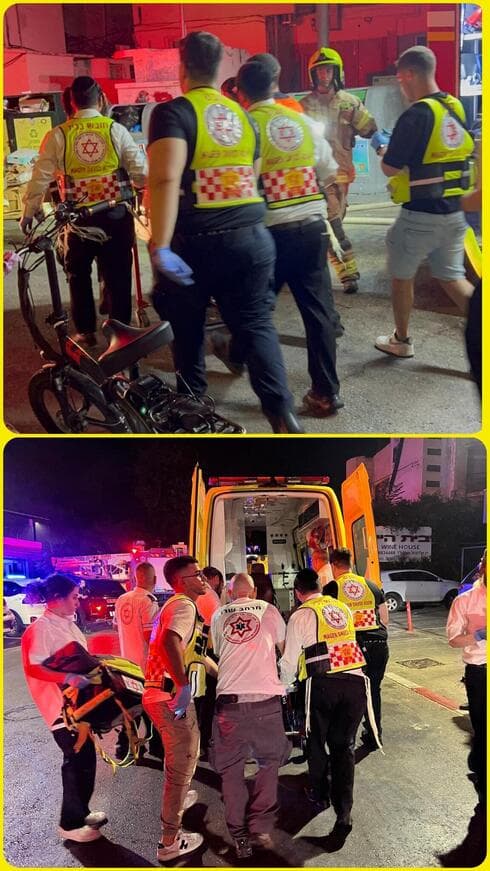 זירת השריפה בנתניה (צילום: דוברות מד"א־הצלה שרון) זירת השריפה בנתניה