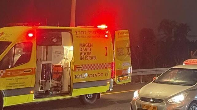 זירת התאונה בכביש 40 (צילום: דוברות מד"א) זירת התאונה בכביש 40