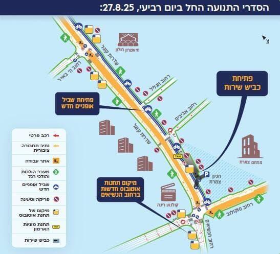 מסלול שביל האופניים החדש בחולון (צילום: עיריית חולון) מסלול שביל האופניים החדש בחולון