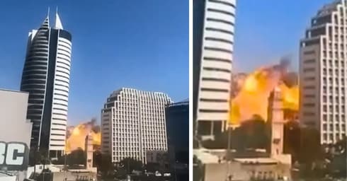 פגיעת הטיל בבניין הטיל בחיפה 20 ביוני 2025 (צלם לא ידוע פרסום לפי סעיף 27 א לחוק זכויות יוצרים) פגיעת הטיל בבניין הטיל בחיפה 20 ביוני 2025