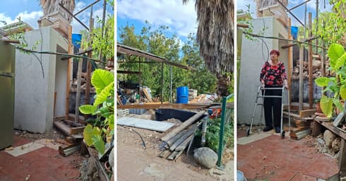 יהודית פוקס והמיגונית (צילום: עיריית נשר) יהודית פוקס
