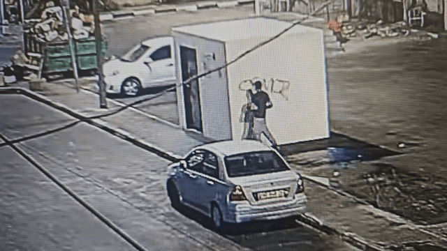 החשוד בריסוס גרפיטי בנתניה