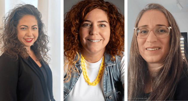 מימין לשמאל: סמדר כולני, יעל פיין גור ואלה לוי מימין לשמאל: סמדר כולני, יעל פיין גור ואלה לוי