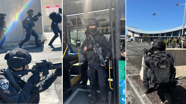 תרגיל אירוע חבלני בתוך מרכזית המפרץ תרגיל אירוע חבלני בתוך מרכזית המפרץ