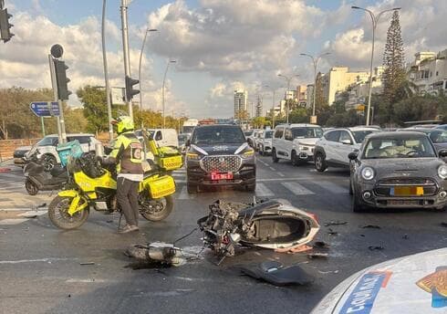 מזירת התאונה בראשון לציון מזירת התאונה בראשון לציון