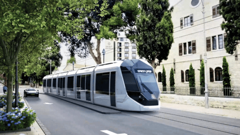 קו הרכבת הקלה בעמק רפאים (הדמיה: צוות תוכנית אב לתחבורה) קו הרכבת הקלה בעמק רפאים