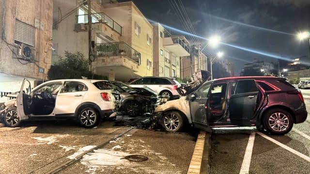 שריפת רכבים דרך הים חיפה