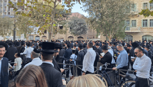 הפגנת החרדים בירושלים (צילום: אבישג זוהר) הפגנת החרדים בירושלים