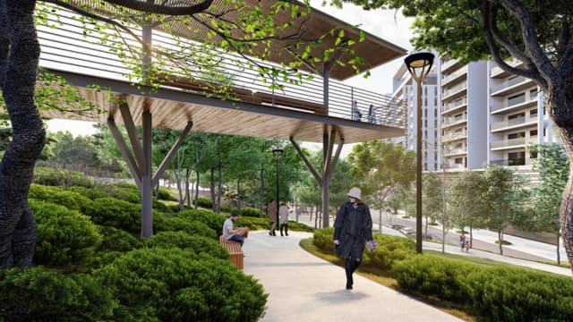 תוכנית להתחדשות עירונית "צבר שקמה" שבשכונת רוממה בחיפה (הדמיה: SO אדריכלים) תוכנית להתחדשות עירונית "צבר שקמה" שבשכונת רוממה בחיפה