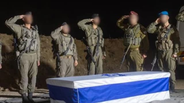 ארונו של סמ"ר איתי חן ז"ל (צילום: דובר צה"ל) ארונו של סמ"ר איתי חן ז"ל