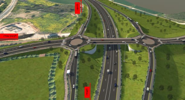 מחלפון היוגב (הדמיה: נתיבי ישראל) מחלפון היוגב