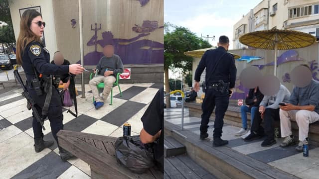 השטרים במבצע הרחקת המטרידים בנתניה (צילום: משטרת נתניה) השטרים במבצע הרחקת המטרידים בנתניה