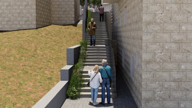 מעבר דבורה לפני ואחרי (צילום והדמיה: "אב אדריכלות נוף") מעבר דבורה לפני ואחרי