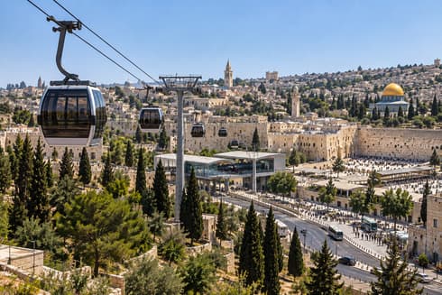רכבל לכותל. אילוסטרציה רכבל לכותל. אילוסטרציה