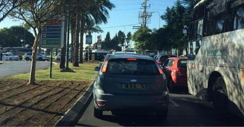 פקקים הבוקר ביציאה מהעיר | צילום: פרטי