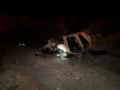 זירת התאונה בכביש הערבה. צילום: דוברות מד"א