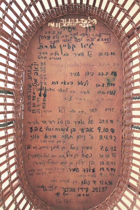 העריסה. שמות כל הילדים הונצחו עליה | צילום: אסף פרידמן