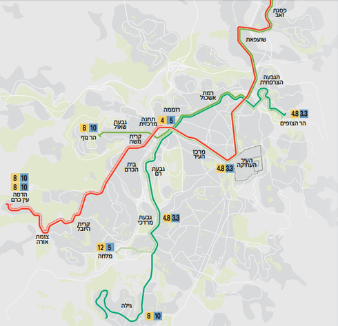 הקו הירוק. הדמיה: תכנית אב לתחבורה