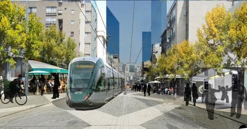 הקו החום ברחוב רוטשילד | קרדיט הדמיה משרד מנעד