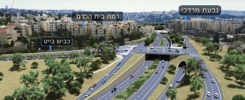 מחלף בייט. הדמיה: צוות אב לתחבורה