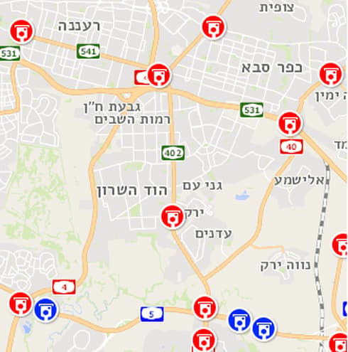 מפת המצלמות האיזורית מפת המצלמות האיזורית