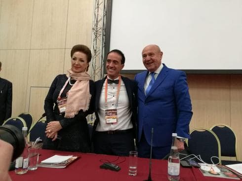 פרופ' אשר בשירי בכנס במוסקבה. צילום פרטי