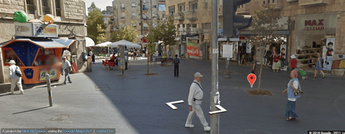 מדרחוב בן יהודה דרך עדשת המצלמה של גוגל. צילום: Google Street View