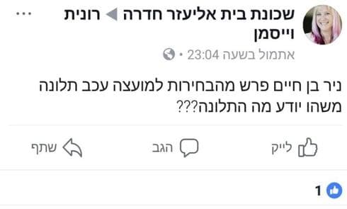 פרופיל מזוייף התוקף את ניר | צילום מסך