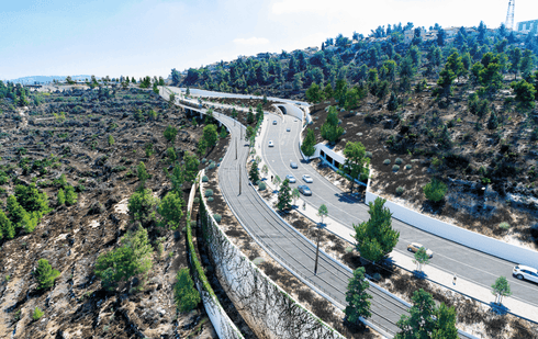 הדרך להדסה אחרי השיפוץ. הדמיה: צוות תוכנית אב לתחבורה
