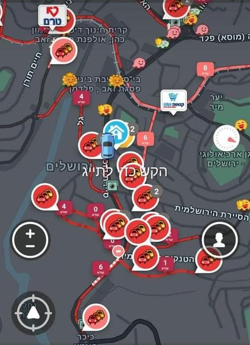 כך נראה הוויז בשעות הבוקר. צילום מסך מתוך אפליקציית Waze