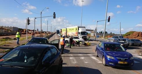 התאונה בצומת מחנה 80 | צילום: חופי ברנס