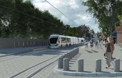 הדמיה של הרכבת הקלה בעמק רפאים: צוות אב לתחבורה